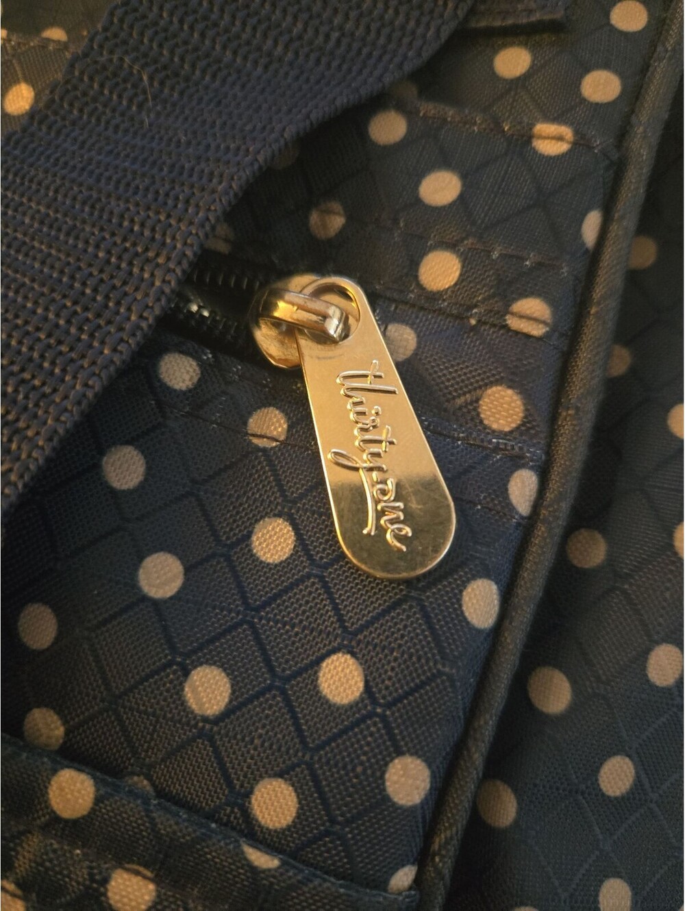 Thirty-One Gifts Organizing Utility Tote Navy Polka Dot - Picture 5 of 6